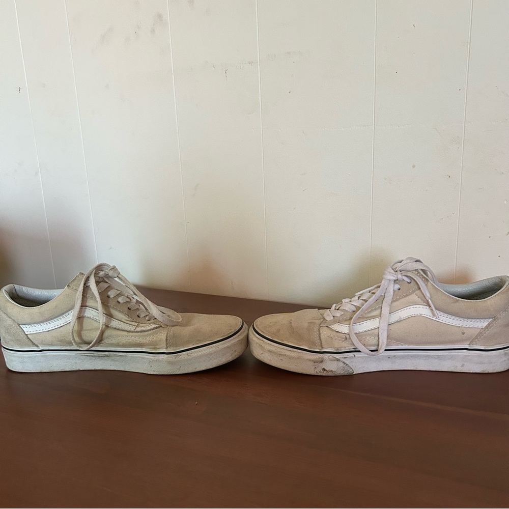 Vans Cream Old Skool Sneaker Men’s Size 7 Women’s Size 8.5 - Picture 5 of 9